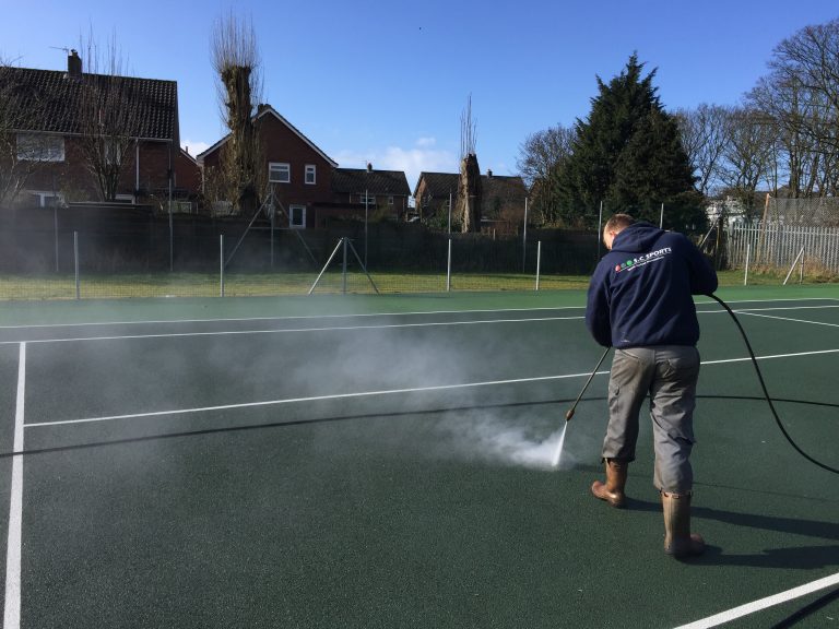 Stateline Pressure Washing's extensive experience and expertise in tennis court cleaning