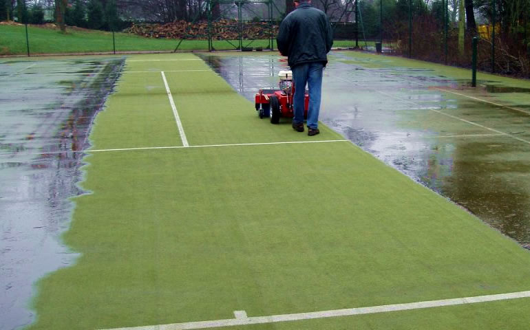 Regular cleaning of tennis courts is vital to prevent dirt buildup, maintain surface traction, and preserve the court's appearance, requiring consistent upkeep and scheduled cleaning routines.