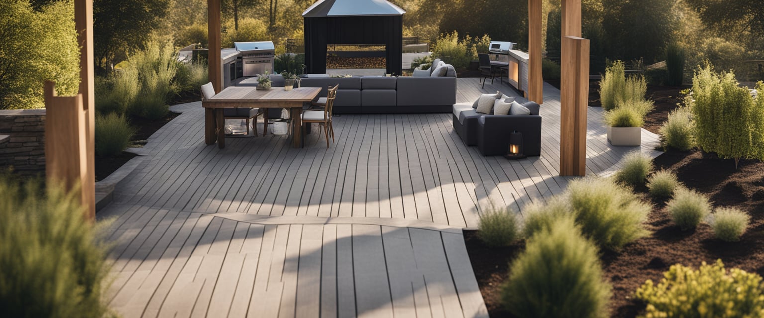 deck with seating and pergola