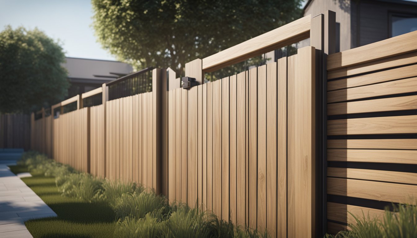 A tall wooden privacy fence stands between two homes, providing security and seclusion