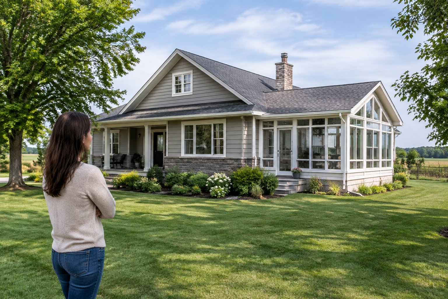 A homeowner considers a spacious addition to a detached house.